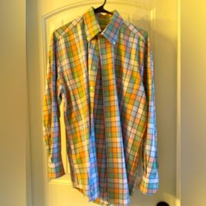 Plaid long sleeve sport shirt.
